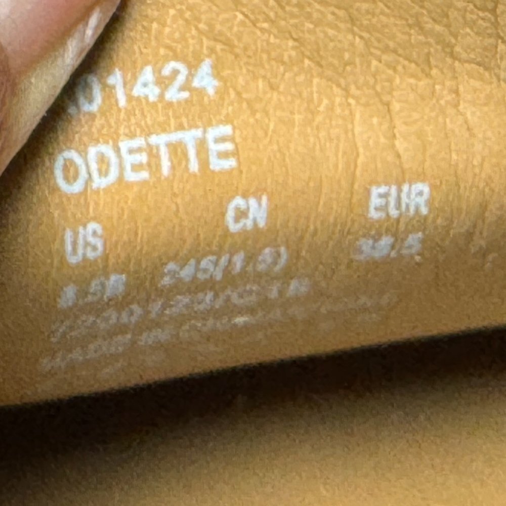 Coach Odette Solid tan Patent Leather Driver Loafer gold Logo Size 8.5 - Picture 11 of 12